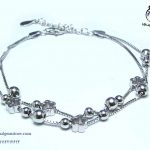 قیمت دستبند نقره زنانه دو رشته ای طرح گل
