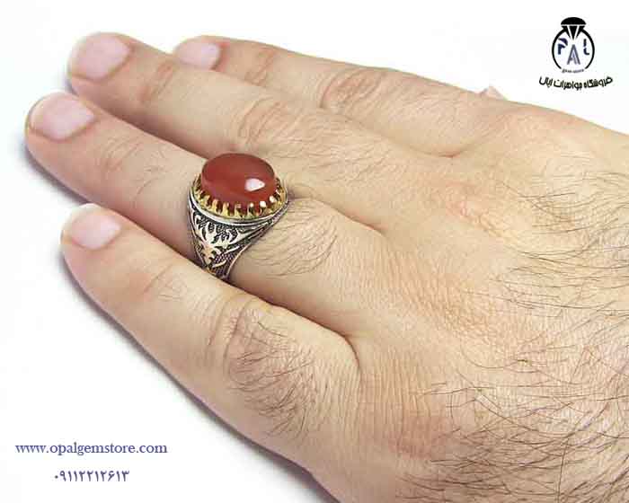 انگشتر نقره مردانه عقیق یمنی کد 1568