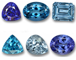 سنگ های قیمتی آبی رنگ