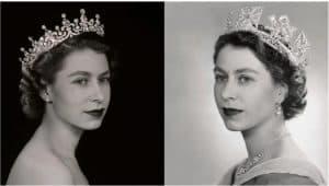 تصاویر ملکه الیزابت با تاج های مختلف